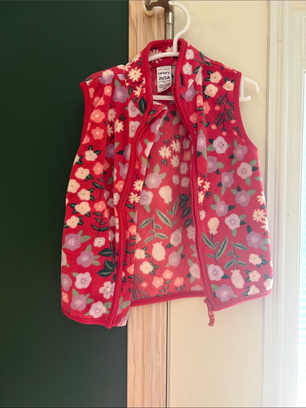 Carter's Red Floral Fleece Vest for Kids